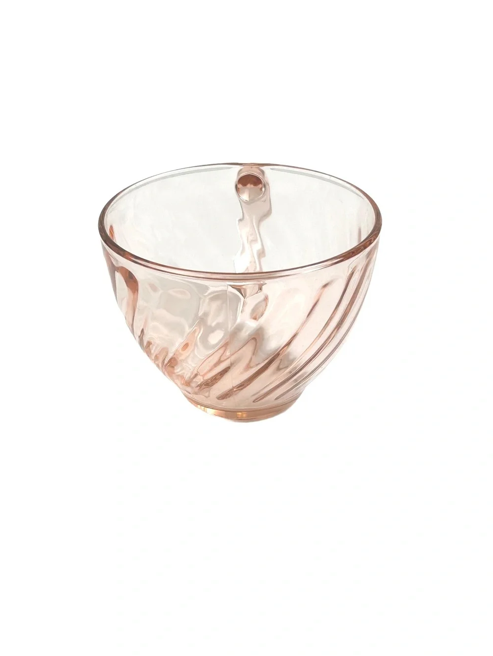 Set of 2 Vintage Arcorock Rosalind Pink Swirl Glass Tea Cups